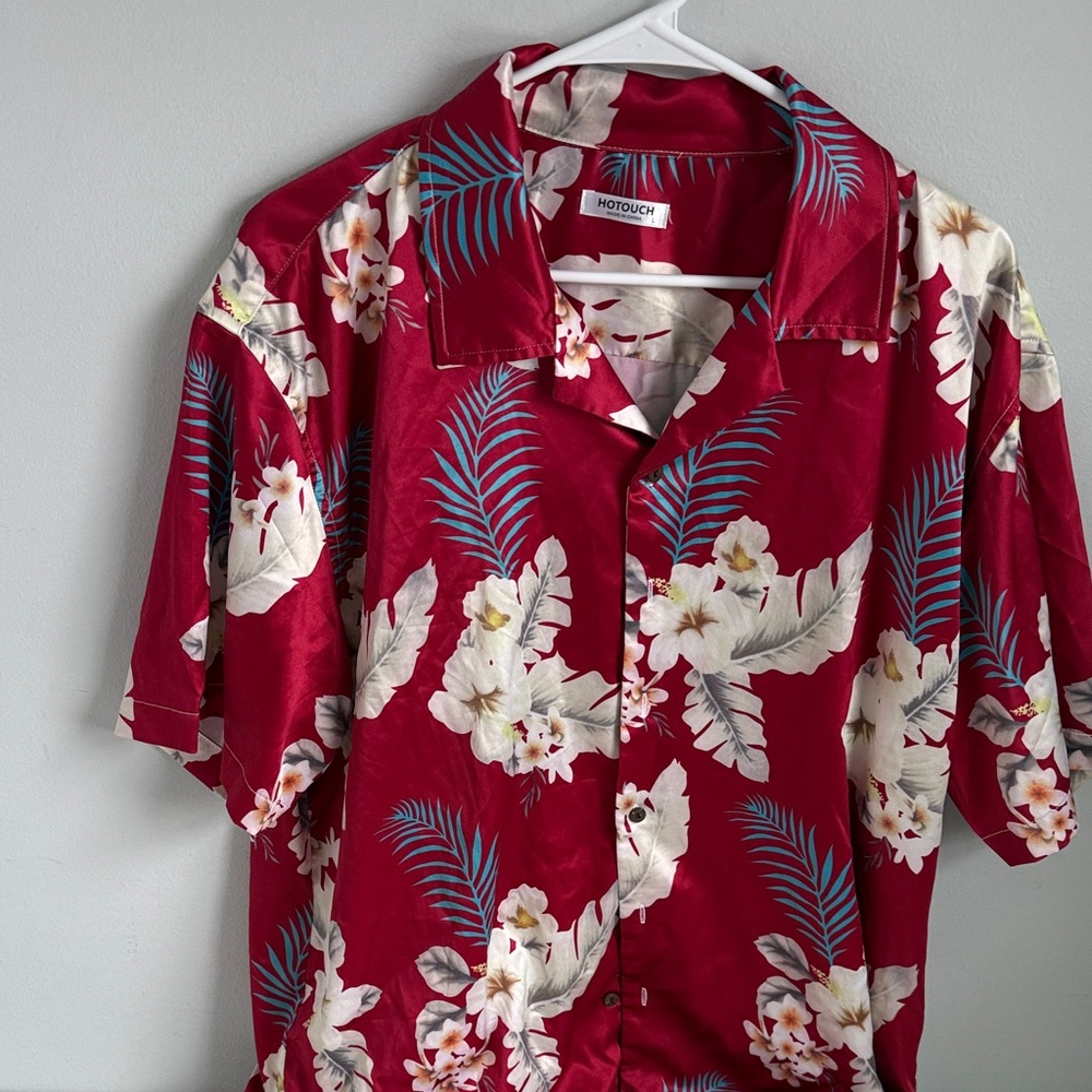 Red Floral Men's Shirt